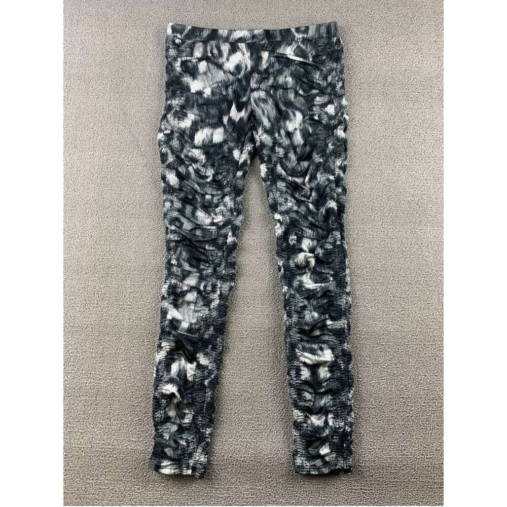 Armani Exchange Leggings Women's S‎ Black Ruched Animal Print Elastic Waist